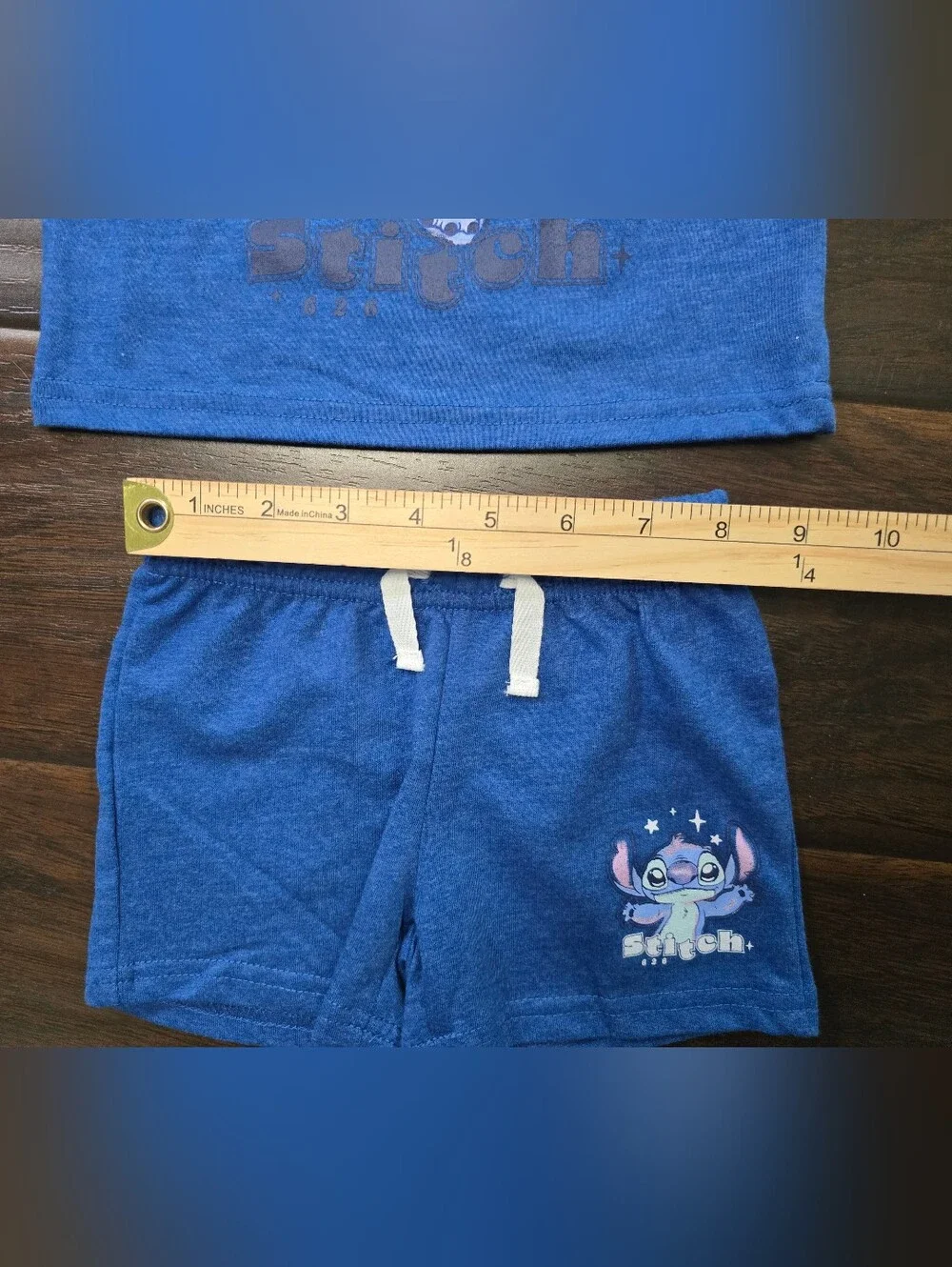 NWT Disney Stitch Boys Blue 2 Piece Short Shirt Set 6-9M